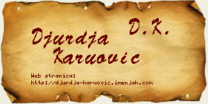Đurđa Karuović vizit kartica